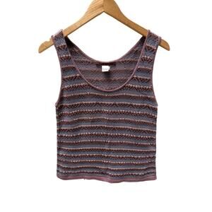 Peruvian Connection Striped Knit Sweater Tank Top size M